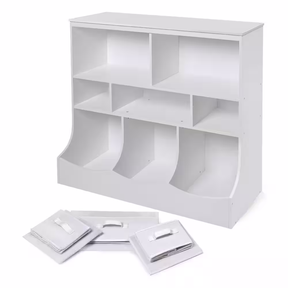 None 36.75 in. H x 36.5 in. W x 15.75 in. D White MDF 8-Cube Organizer