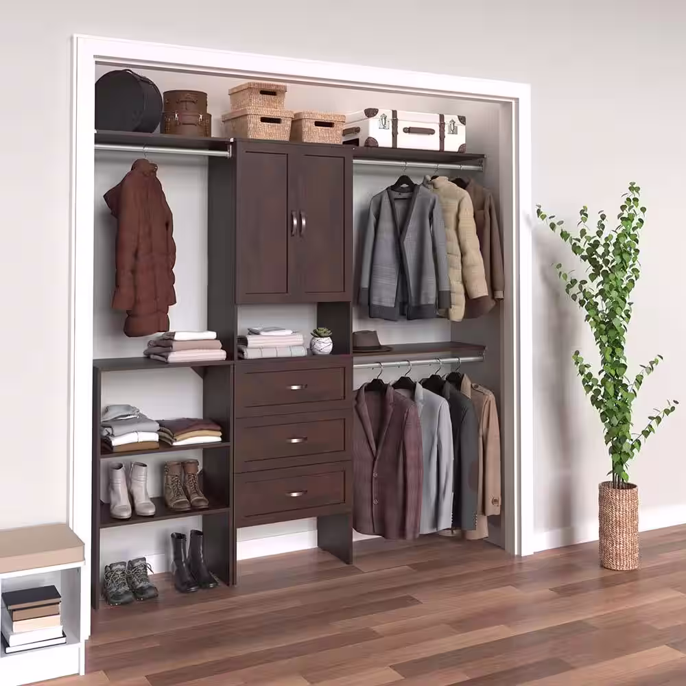 ClosetMaid Style+ 25 in. W Shaker Chocolate Closet Door Kit