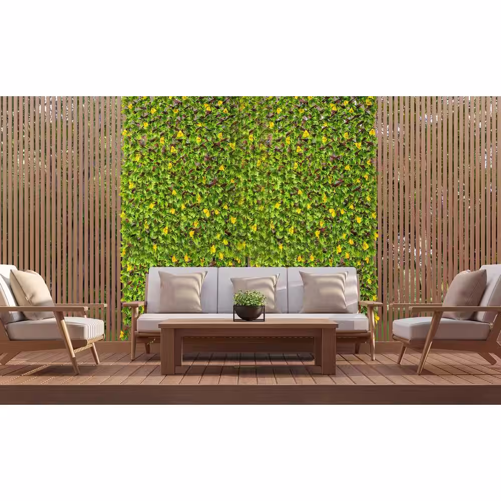 naturae decor Expandable Pvc Trellis Hedges 36 in. X 72 in. Clematis Artificial Leaf 6 Pieces