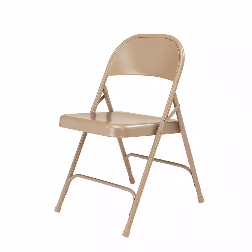 National Public Seating 50 Series Beige All-Steel Folding Chair (4-Pack)