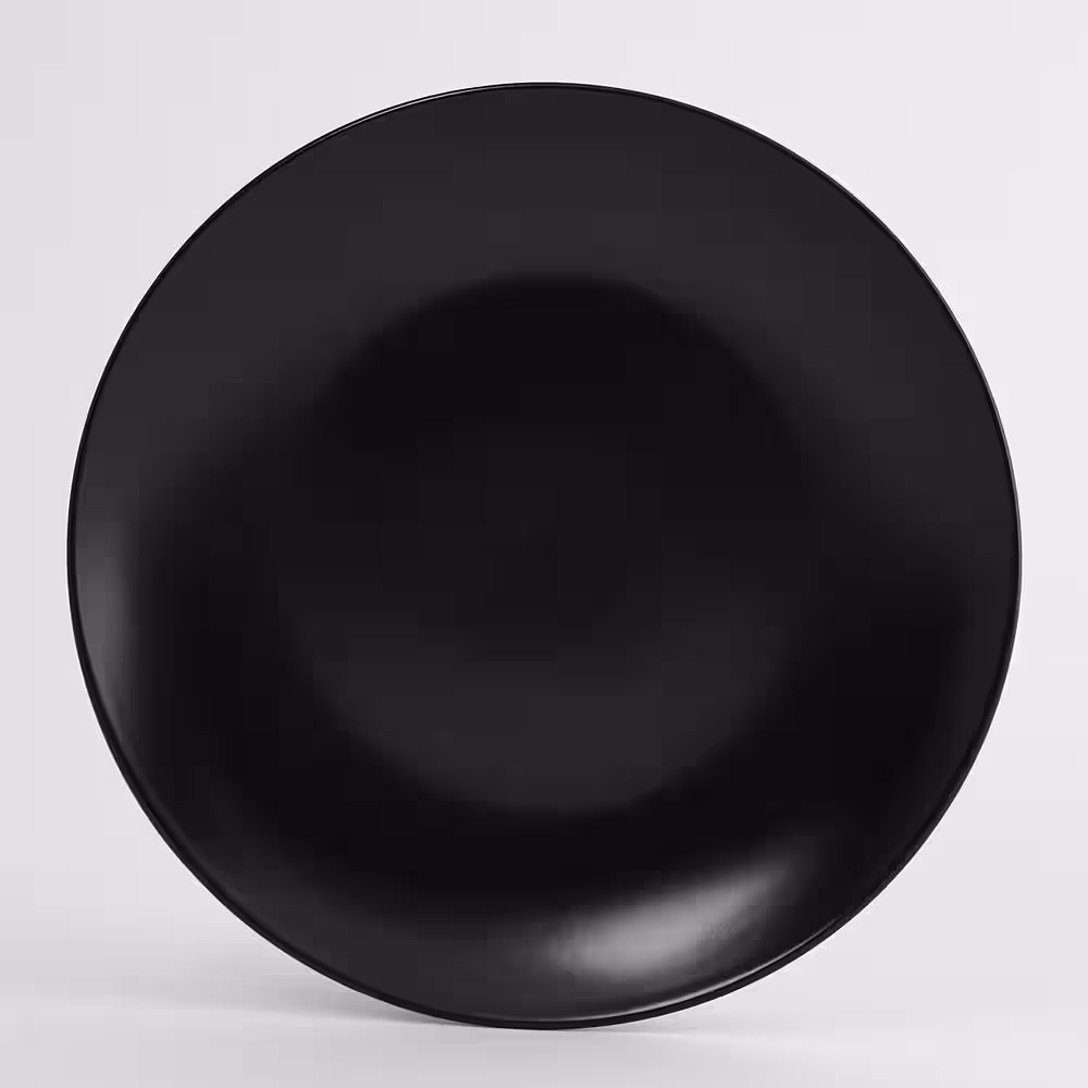 Euro Ceramica Euro Essential 52 fl. oz. Black Semi-Matte Stoneware Bistro Bowl Set of 4