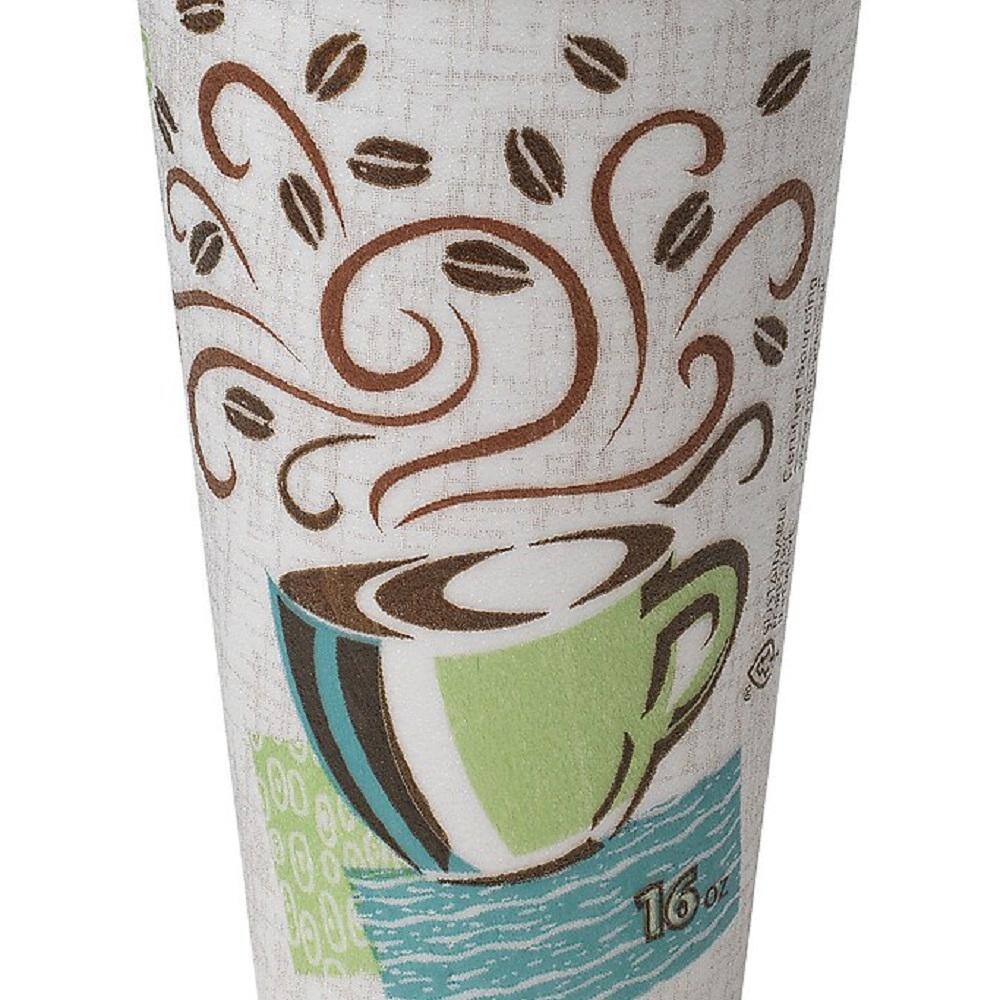 DIXIE PerfecTouch 16 oz. Disposable Paper Cups, Hot Drinks, Coffee Haze Design, 25 Sleeve, 20 Sleeves / Carton