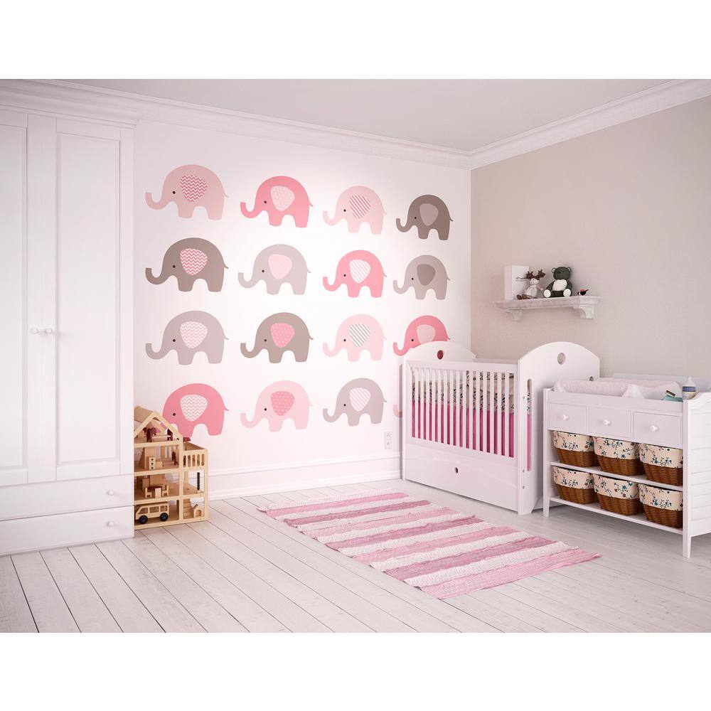 OhPopsi Baby Pink Elephant Wall Mural