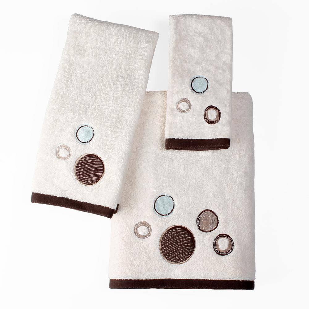 SKL Home Otto Natural Geometric Cotton Single Fingertip Towel
