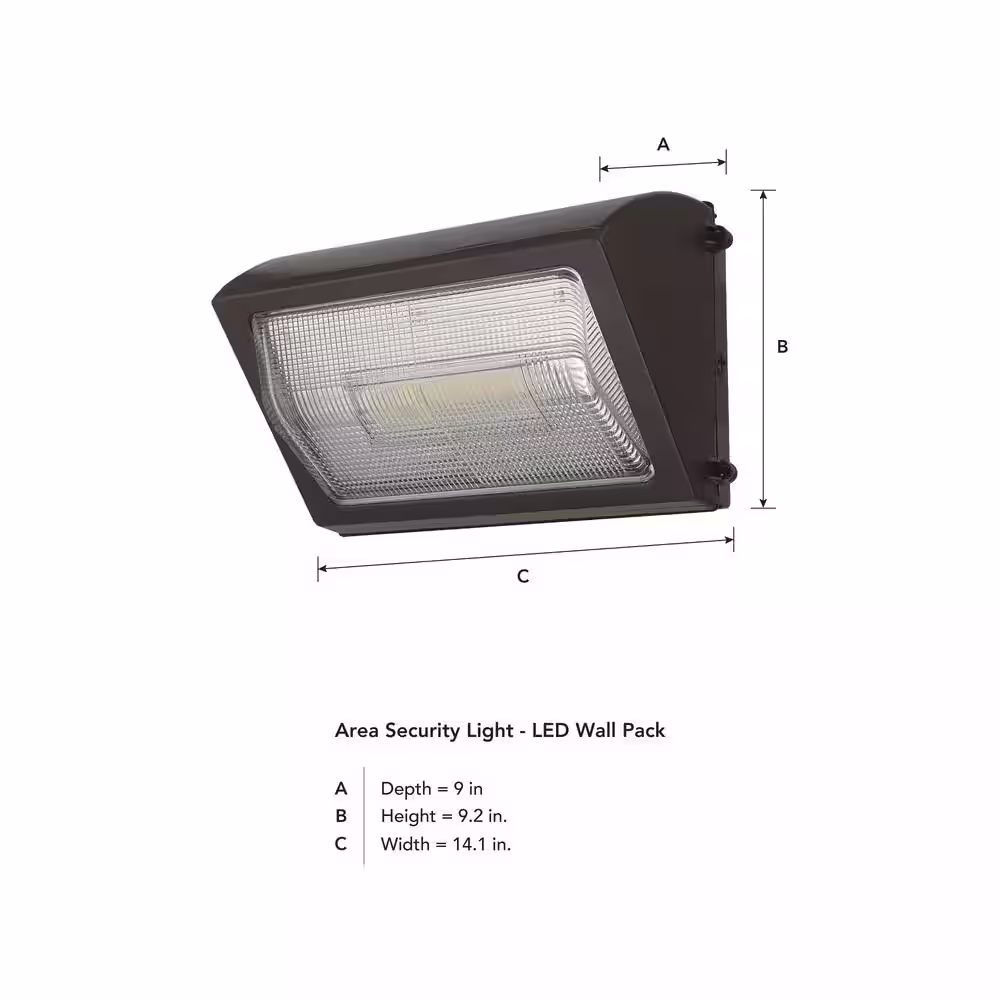 EnviroLite EnviroLite Bronze Integrated LED Outdoor Line Voltage Security Flood Light Wall Pack with Borosilicate Lens
