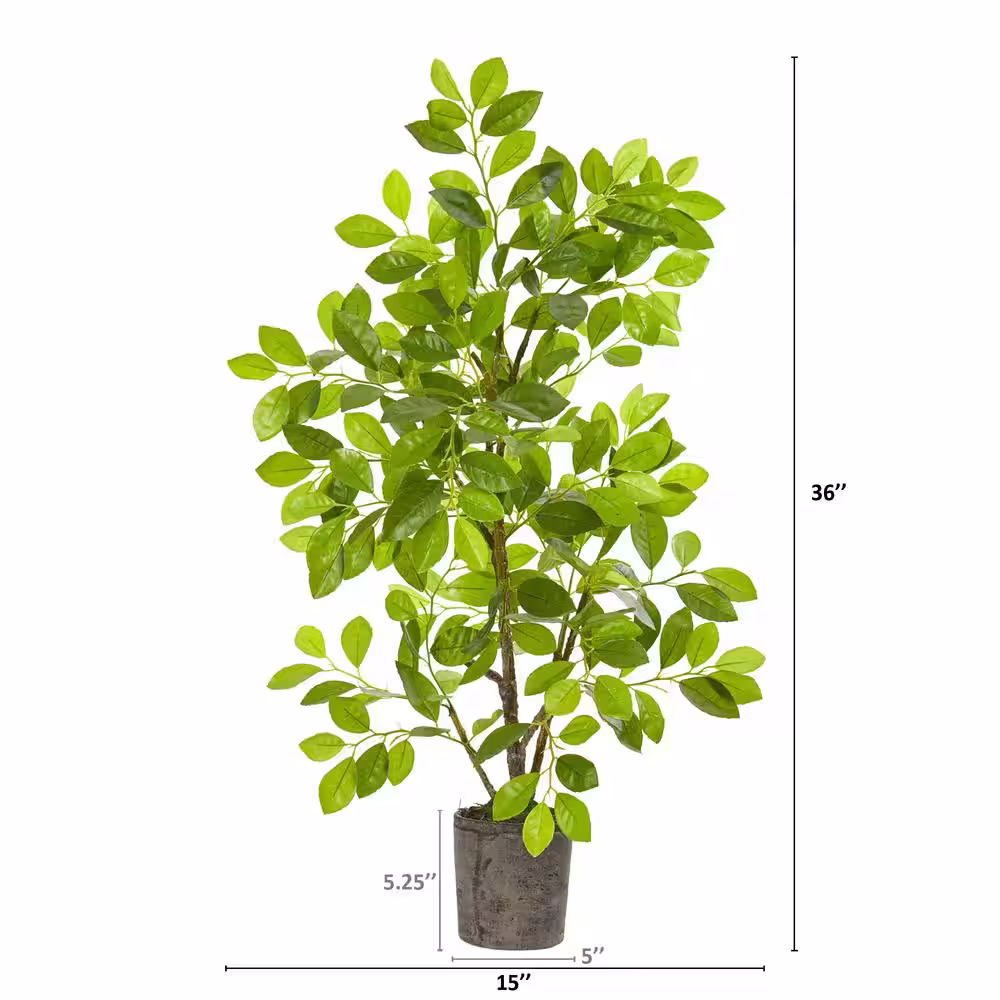 Nearly Natural 3 ft. Ficus Artificial Tree in Planter