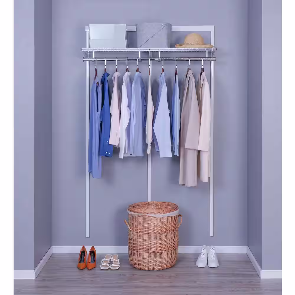 Everbilt Genevieve 4 ft. Adjustable Closet Organizer Long Hanging Rod