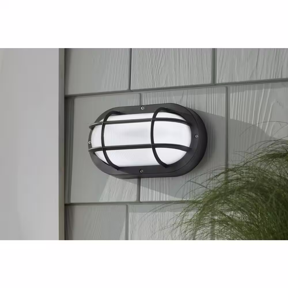 None Black LED Outdoor Bulkhead Light with CCT Color Switchable from 3000K, 4000K, 5000K