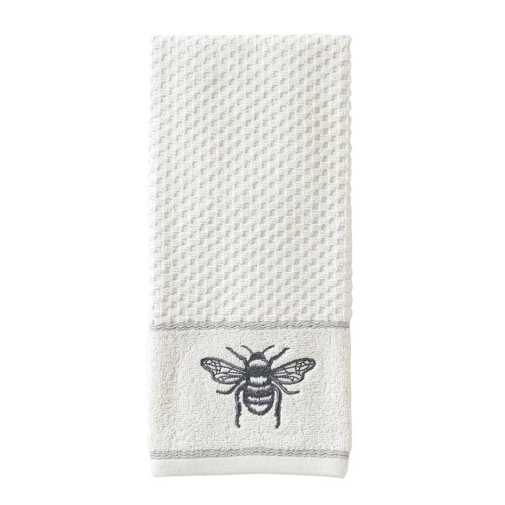 SKL Home Farmhouse Bee 100% Cotton 2-Pack White Hand Towel