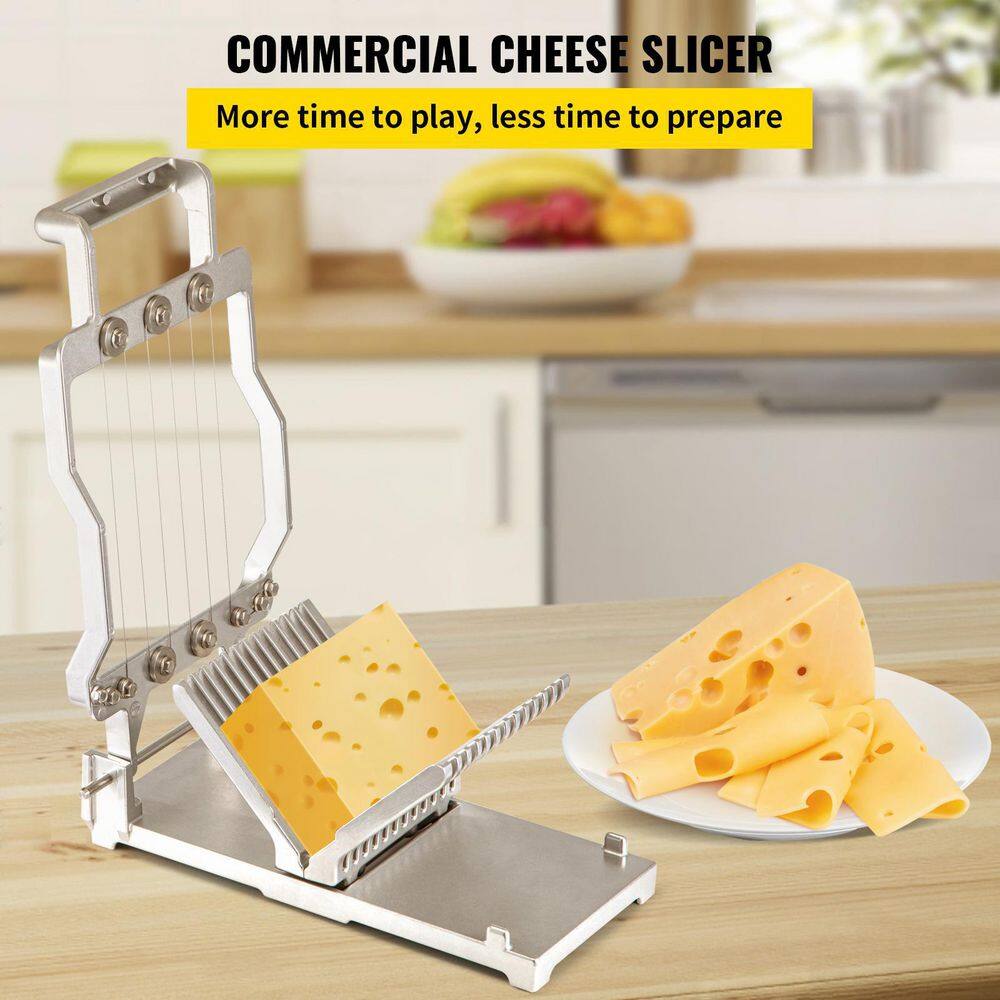 VEVOR Cheese Cutter with Wire 1 cm and 2 cm Cheeser Butter Cutting Blade Replaceable Cheese Slicer Wire