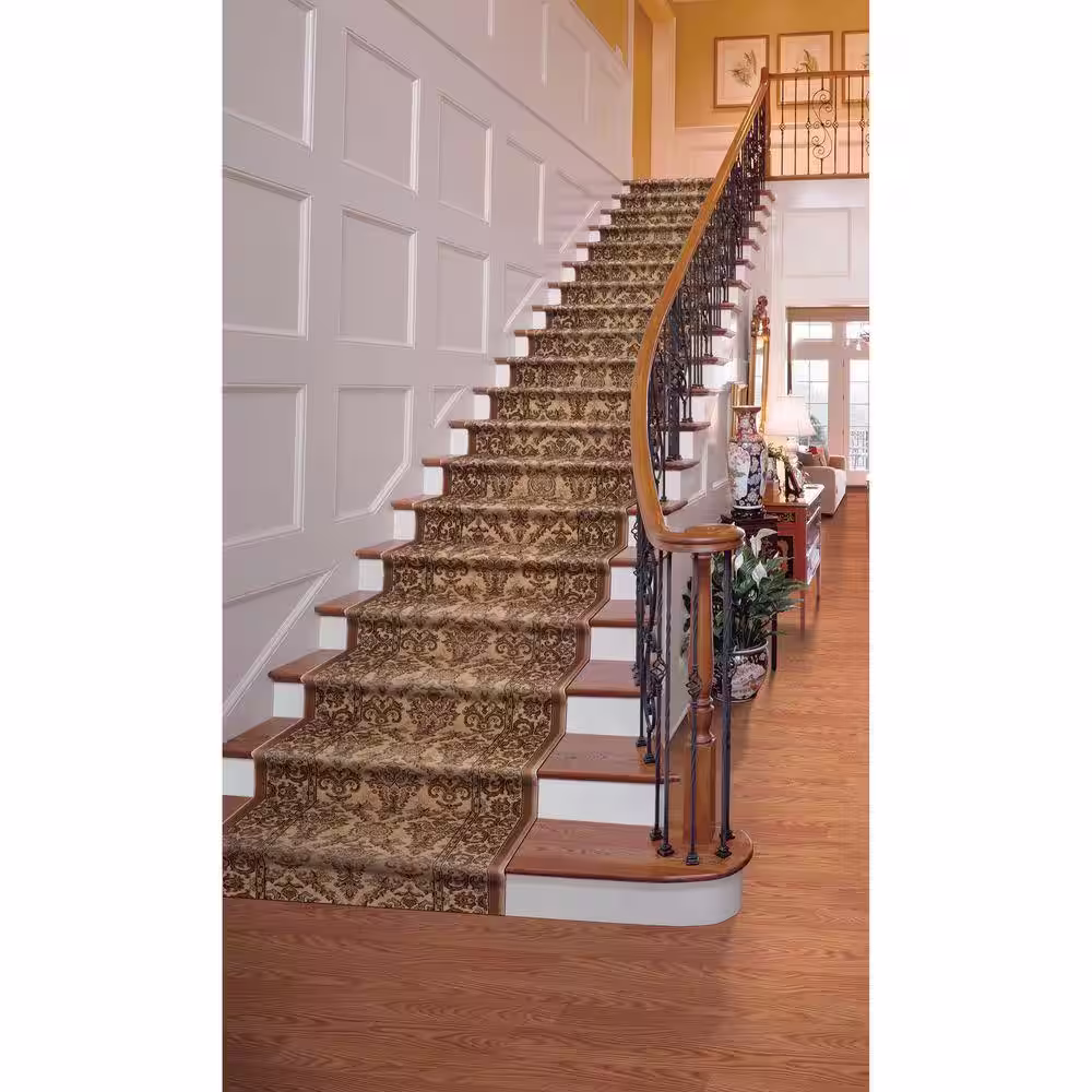 Natco Kurdamir Elegante Ivory 26 in. W x Your Choice Length Stair Runner Rug