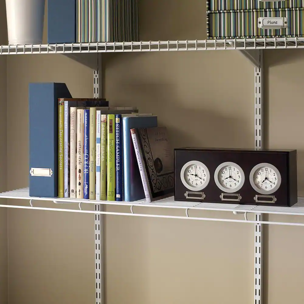 ClosetMaid ShelfTrack 12.25 in. D x 36.25 in. W x 3 in. H White Wire Book Shelf Steel Closet System