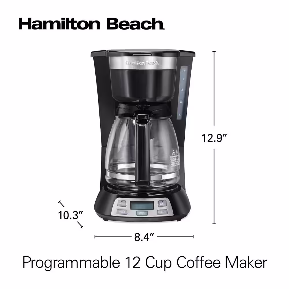 Hamilton Beach 12-Cup Black and Stainless Steel Programmable Drip Coffee Maker