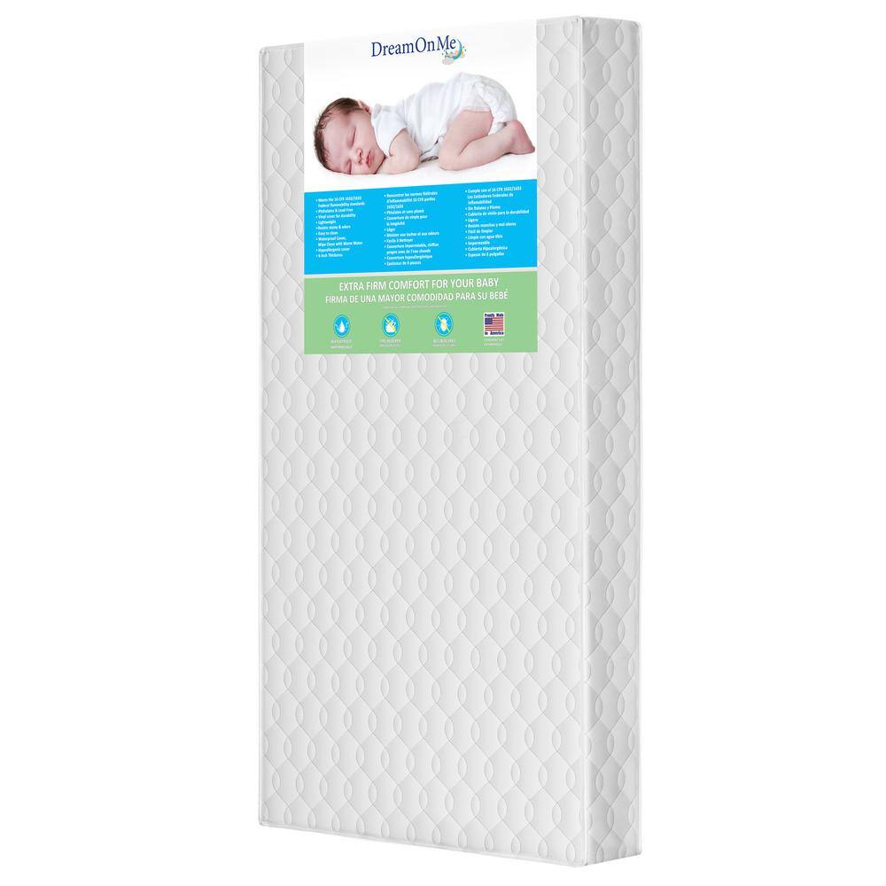 Dream On Me Carousel 6 Inch Gray Full Size Firm Foam Crib and Toddler Bed Mattress