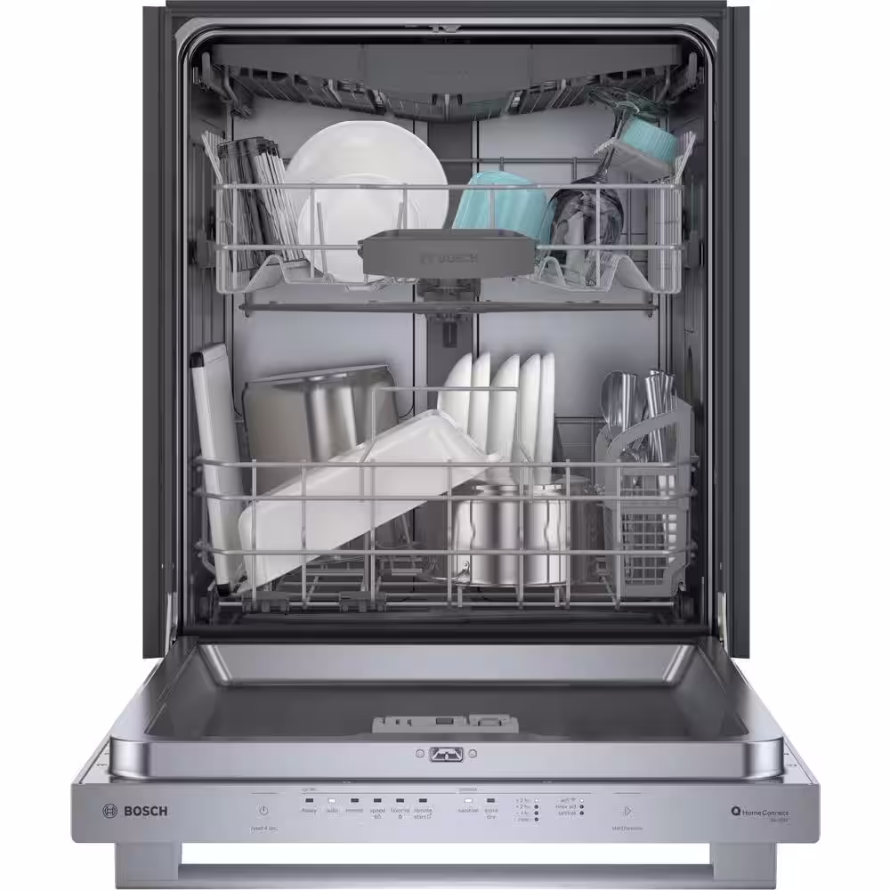 Bosch 300 Series 24 in. Stainless Steel Top Control Tall Tub Bar Handle Dishwasher with Stainless Steel Tub, 3rd Rack, 46 dBA