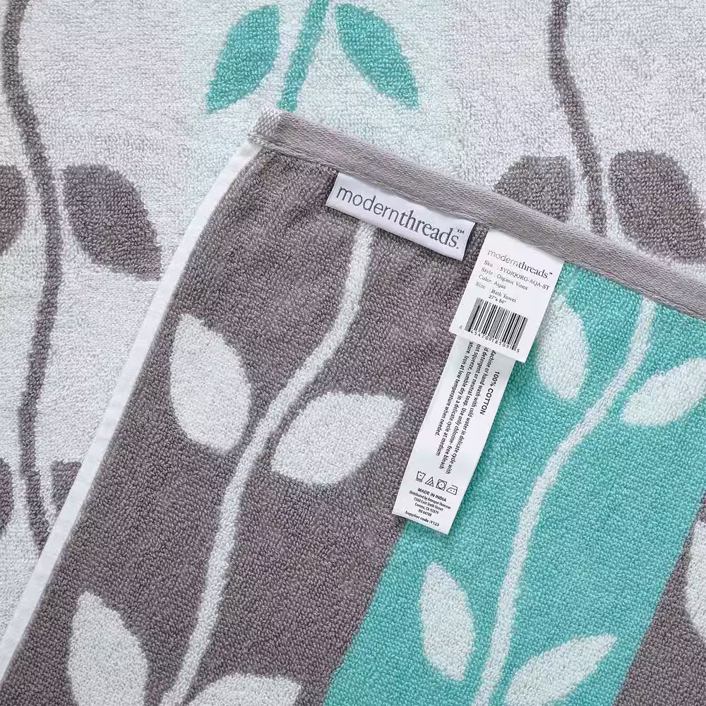 MODERN THREADS 6-Piece Organic Vines Yarn Dyed Towel Set