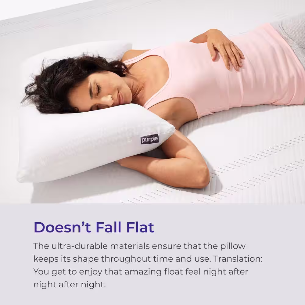 PURPLE Harmony GelFlex Grid Hex Talalay Latex Core King Low 5.5 in. Pillow