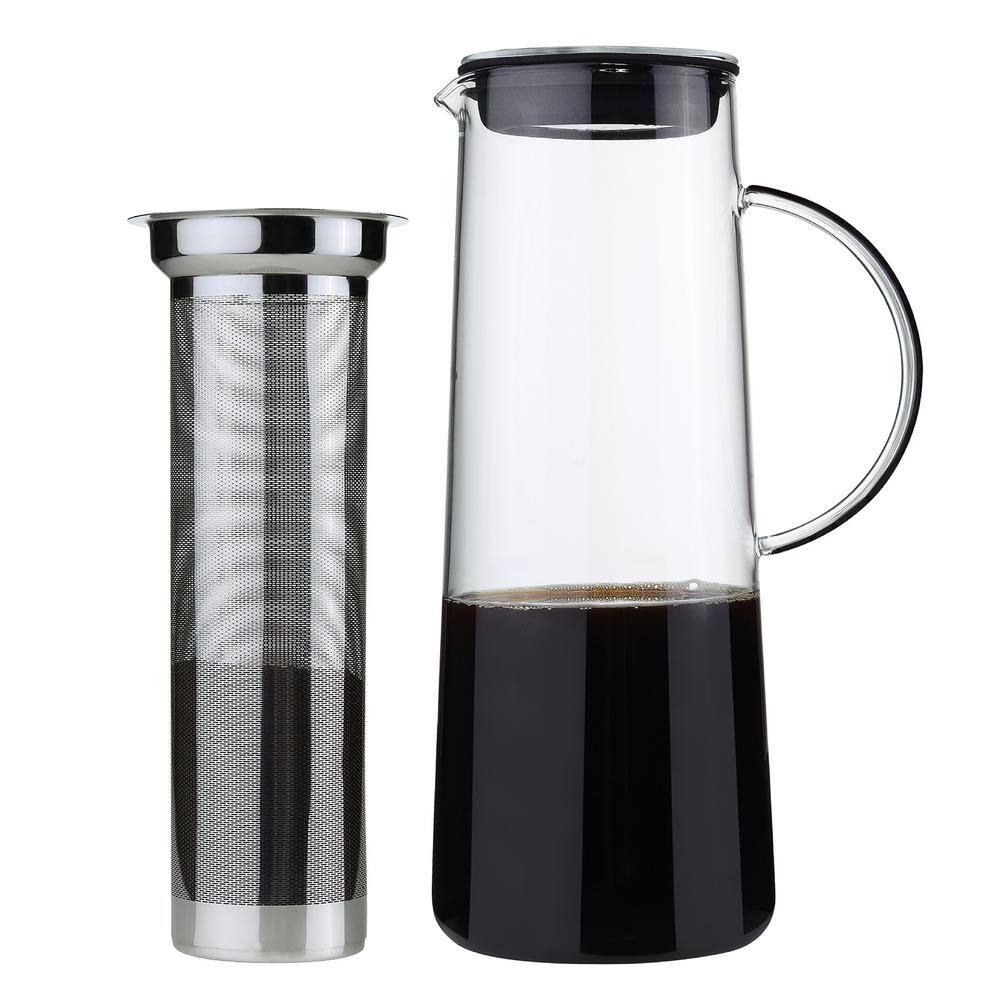 ZASSENHAUS 8-Cup Clear Stainless Glass Hot and Cold Brew Infuser Coffee Maker