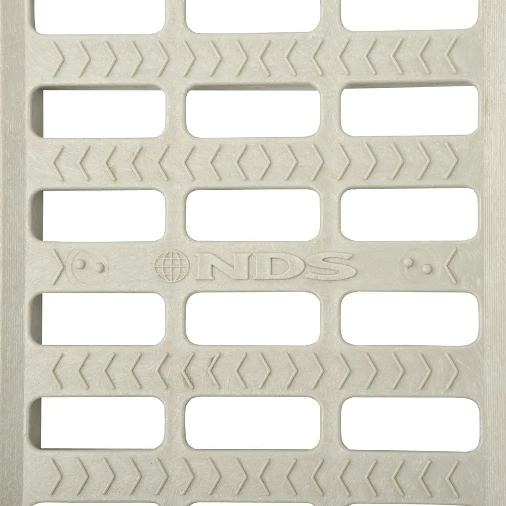 NDS 5 in. Pro Series Channel Drain Plastic Grate 5-1/4 in. wide x 19-5/8 in. Long, Gray