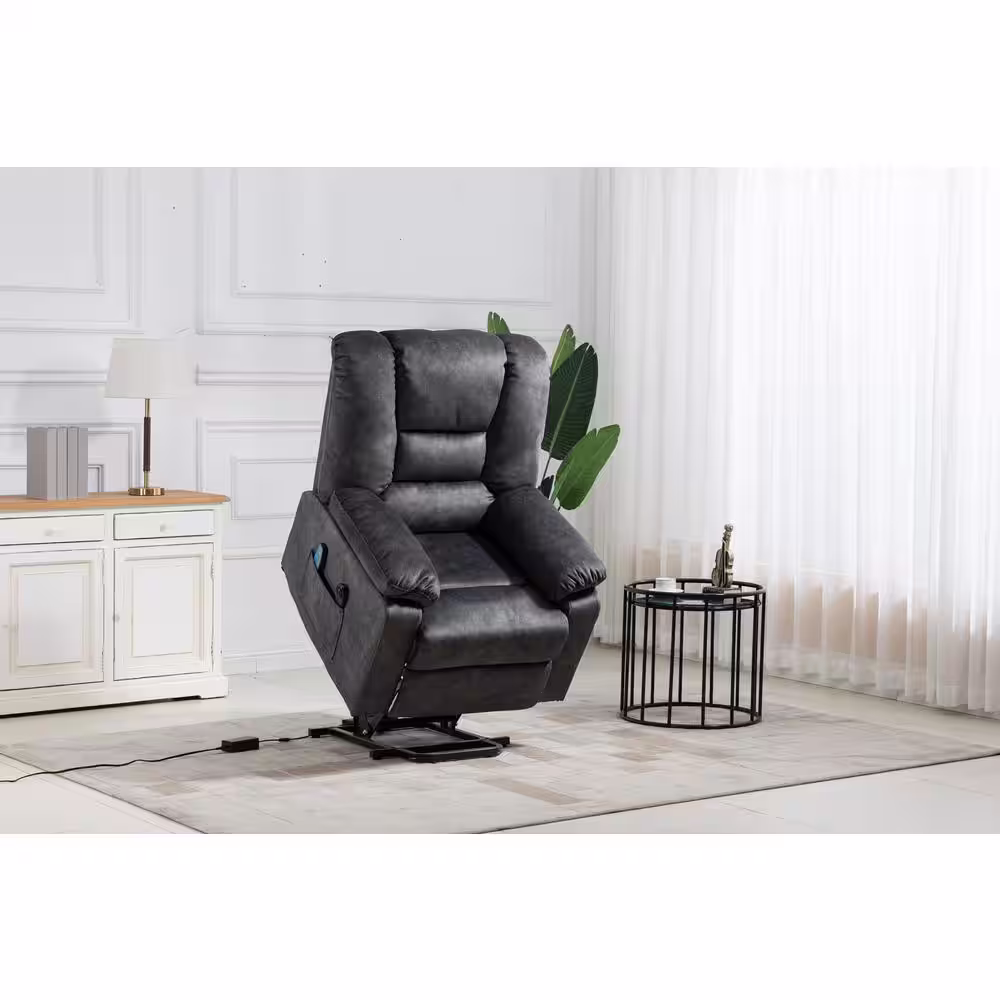 aisword EnhancedÂ GrayÂ Soft and Big MultifunctionalÂ PowerÂ LiftÂ Recliner Sofa Chair (Up to 330lbs) with Massage,Heating