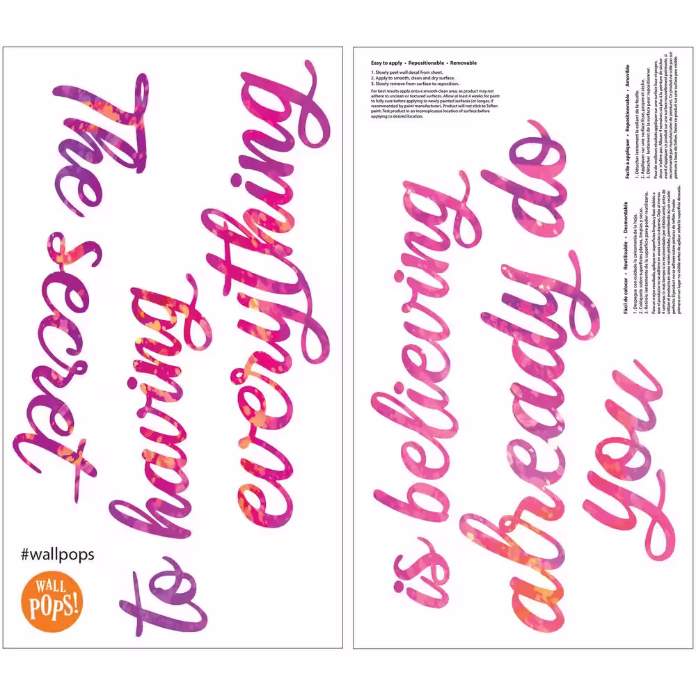 WallPOPs Pink Secret To Everything Wall Decal