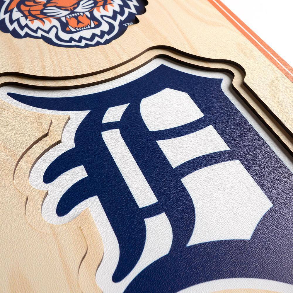 YouTheFan MLB Detroit Tigers Wooden 8 in. x 32 in. 3D Stadium Banner-Comerica Park
