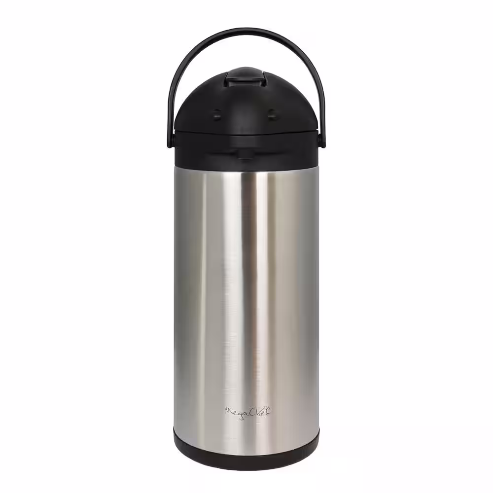 MegaChef 21 Cup Silver Stainless Steel Vacuum Body Pump Cap Air Pot