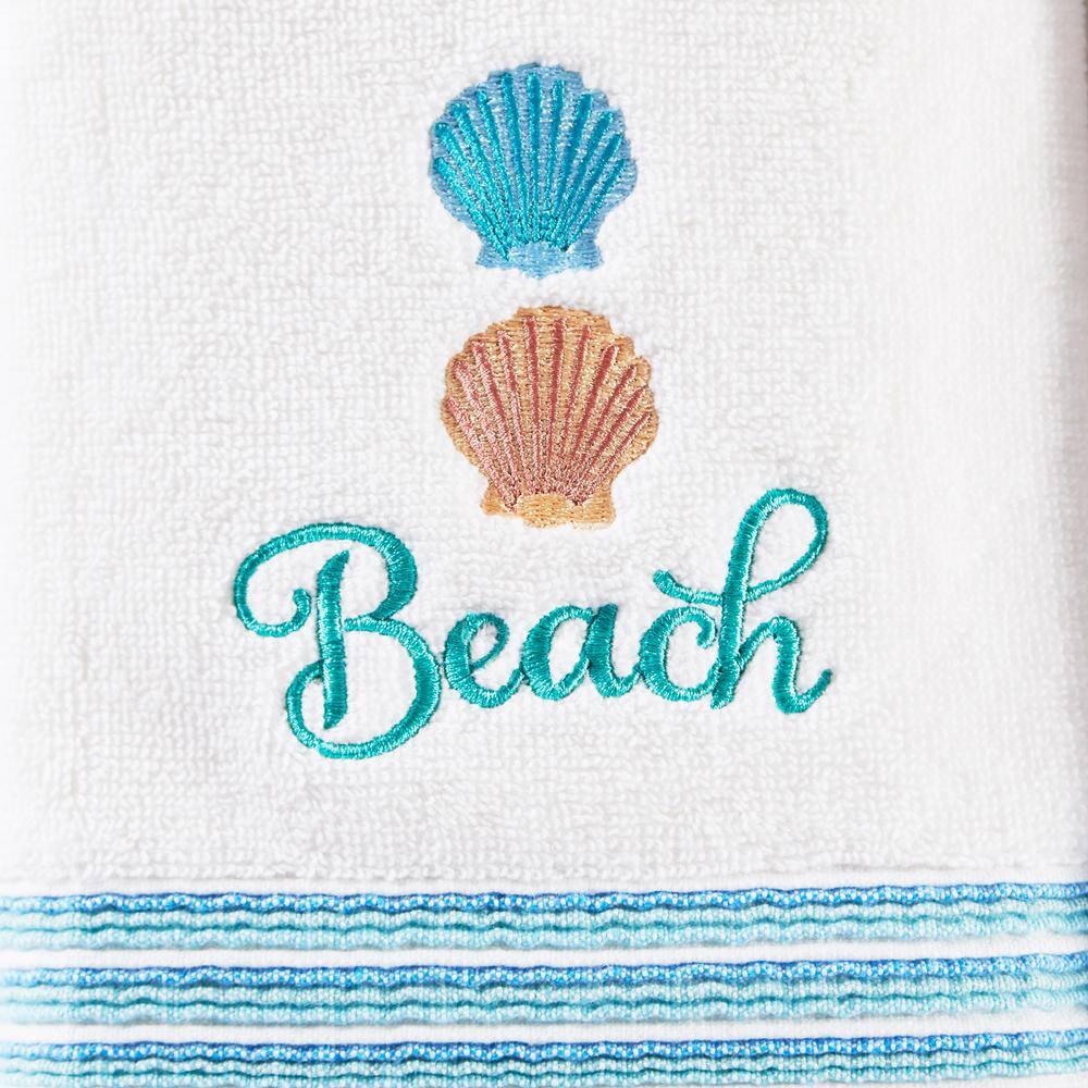 SKL Home South Seas 2 Piece Hand Towel Set, white, cotton