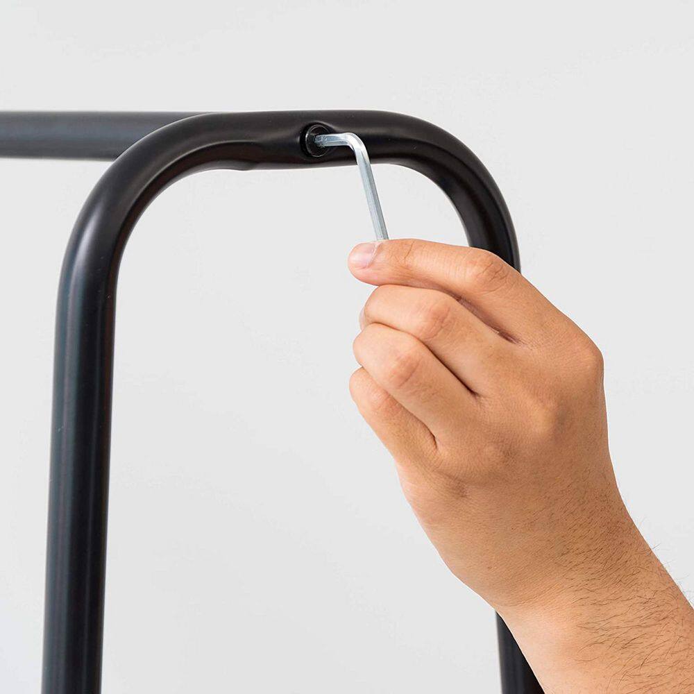 None Black Metal Garment Clothes Rack 40 in. W x 59 in. H