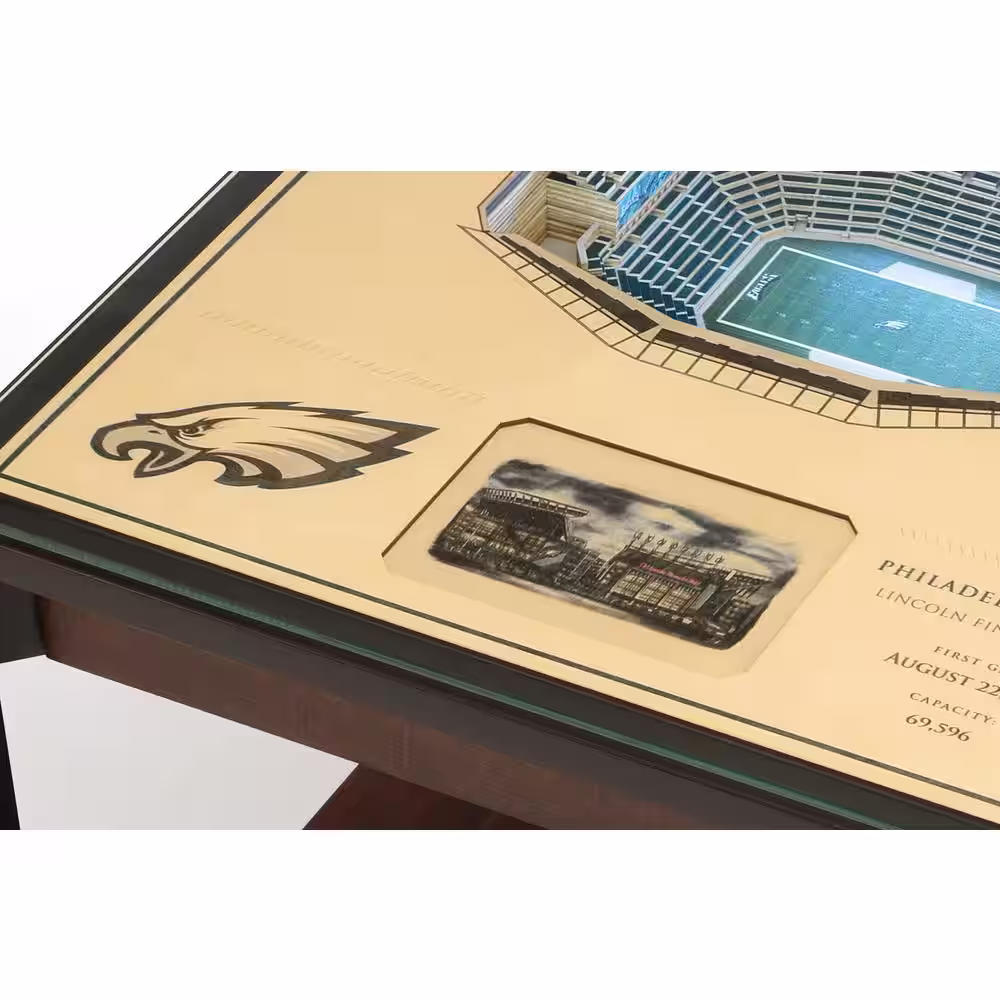 YouTheFan NFL Philadelphia Eagles 23 in. x 22 in. 25-Layer StadiumViews Lighted End Table - Lincoln Financial Field