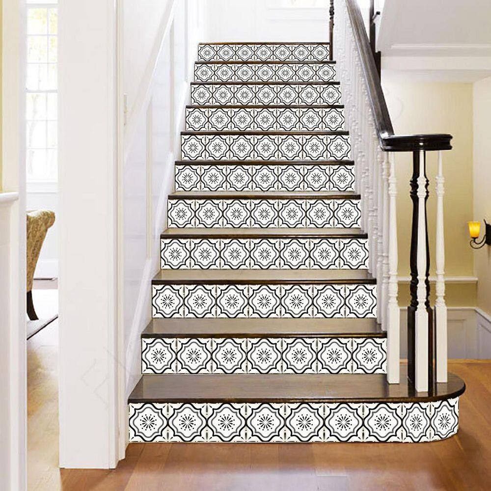 None Black and Grey B5 6 in. x 6 in. Vinyl Peel and Stick Tile (24 Tiles, 6 sq.ft./Pack)