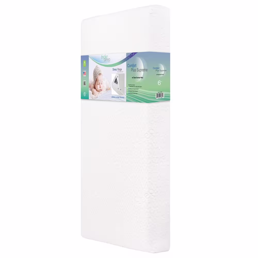 Evolur Comfort Balance Plus Supreme 260 Coil Inner Spring Crib And Toddler Mattress Waterproof Green Guard Gold Certified