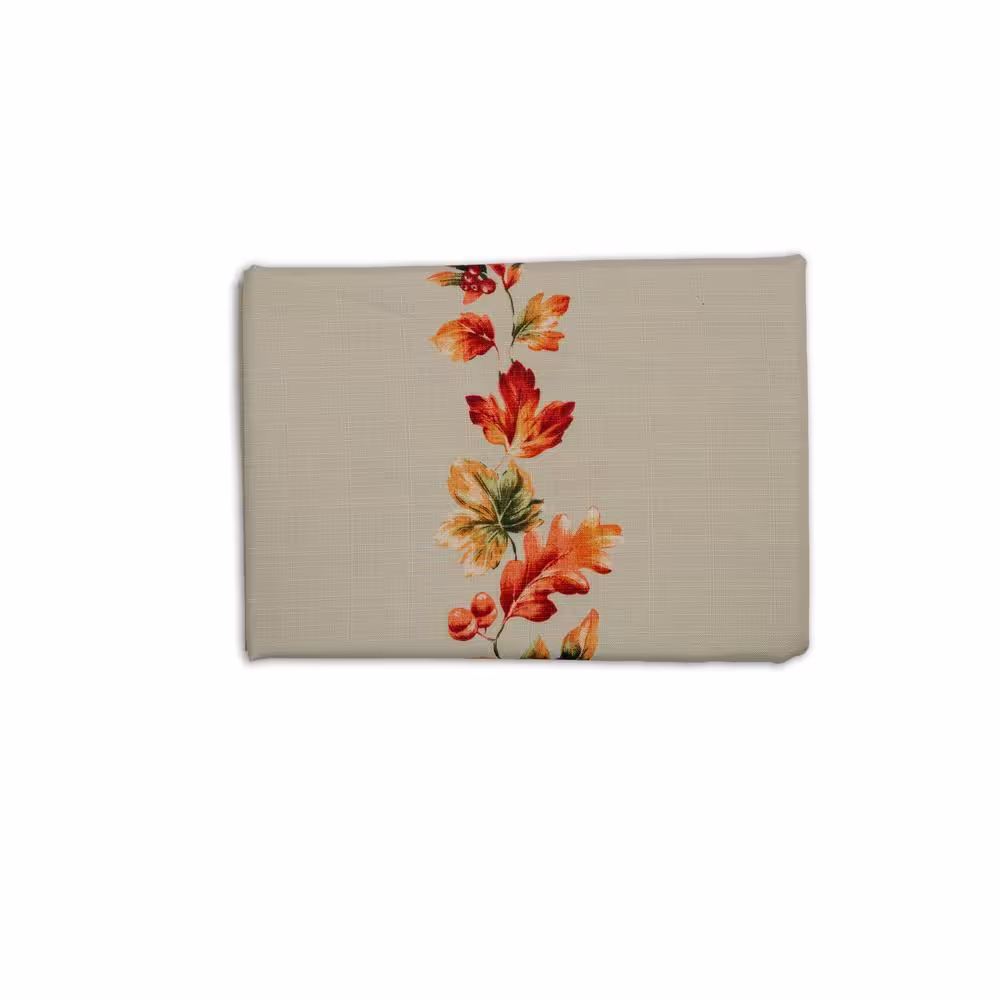 None Sienna 70 in. Round 100% Polyester Beige Floral Tablecloth