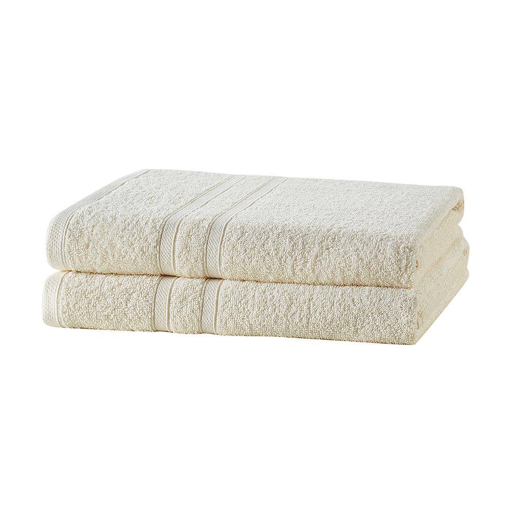 Clorox Bleach Friendly 100% Cotton Quick Dry 2-Bath, 2-Hand, 2-Washcloth 6-Piece Towel Set, Ivory