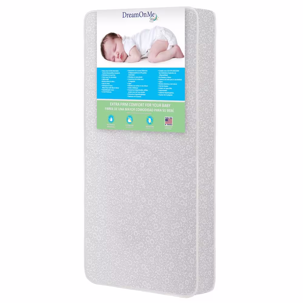 Dream On Me Orthopedic Blue Extra Firm Foam Standard Crib Mattress
