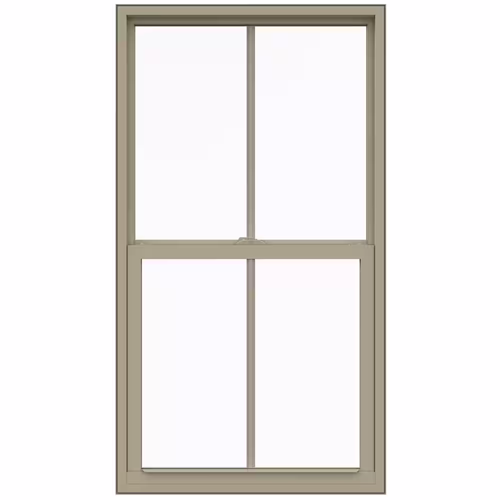 JELD-WEN 28 in. x 54 in. V4500 Single Hung Vinyl Window With Desert Sand Exterior