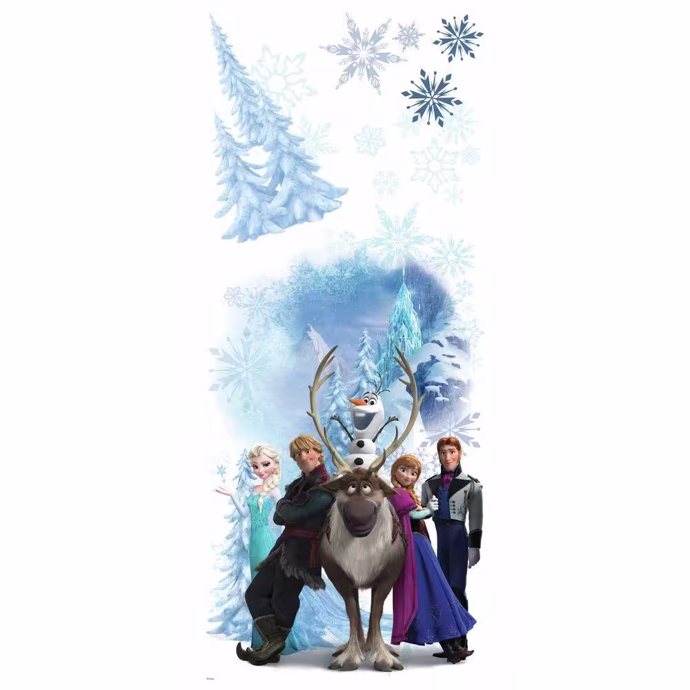 RoomMates 2.5 in. x 21 in. Disney Frozen Character Winter Burst Peel and Stick Giant Wall Decal (7-Piece)