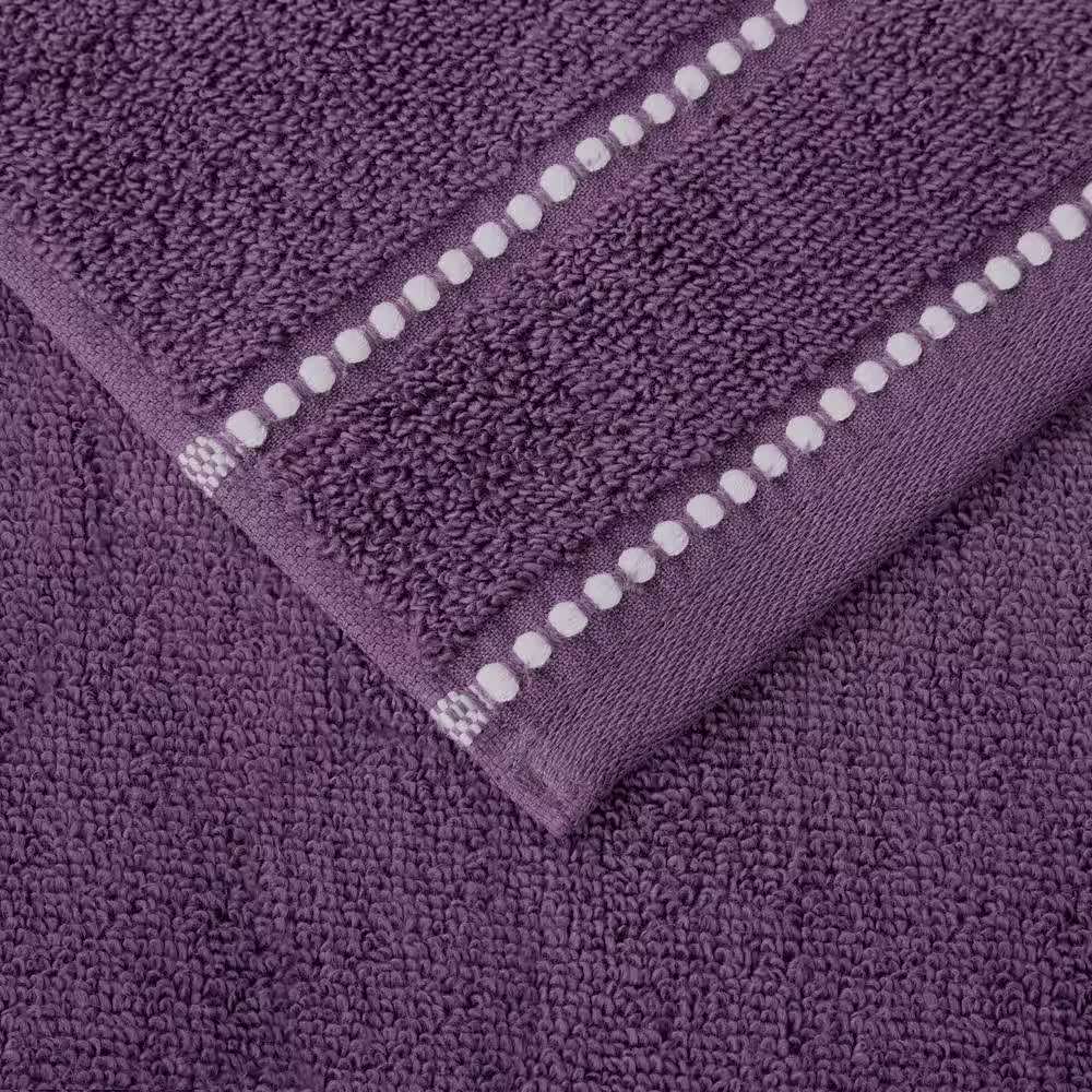Lavish Home Zero Twist Quick Dry 6-Piece Eggplant Solid Cotton Bath Towel Set