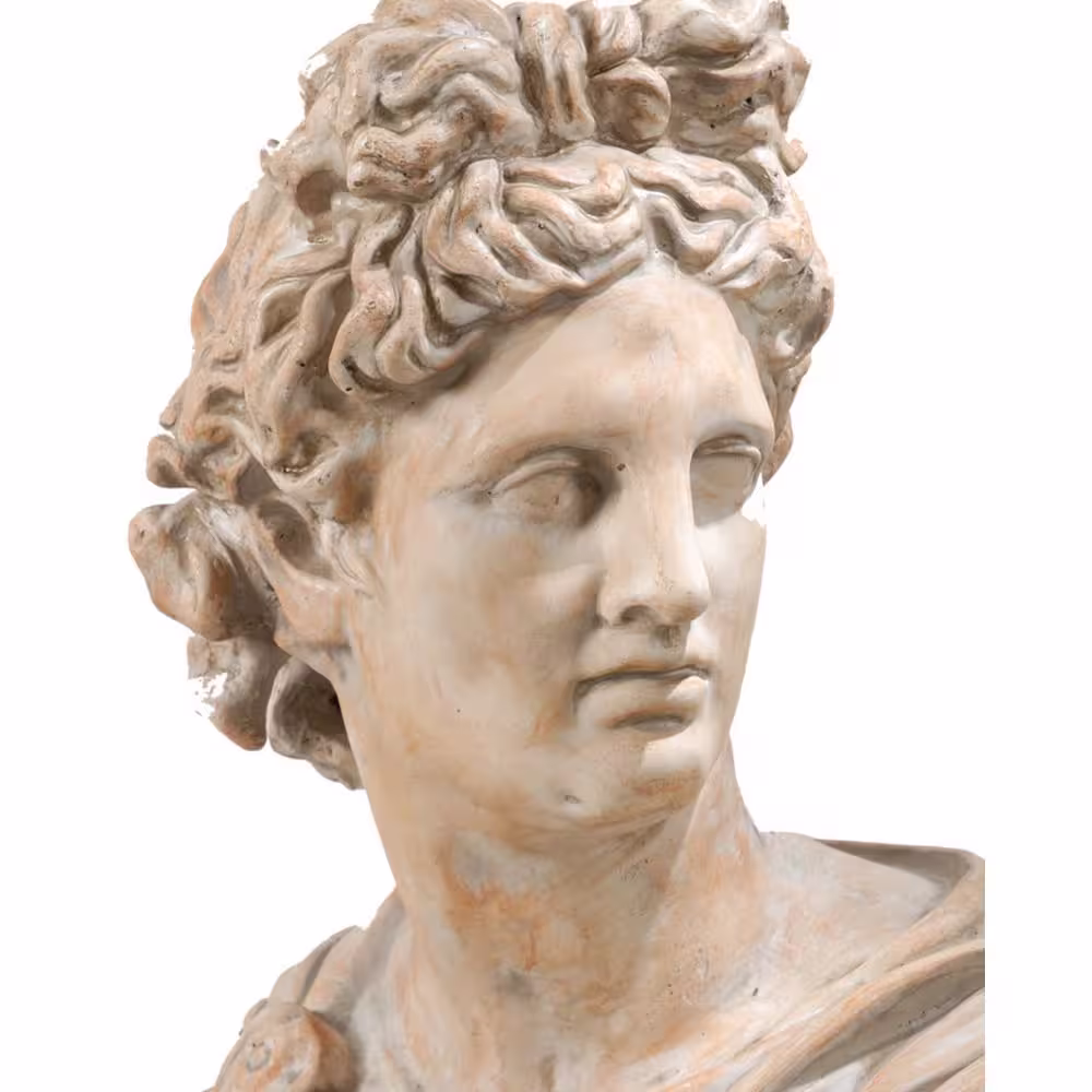 A & B Home Placidia Bust Statue White Wash