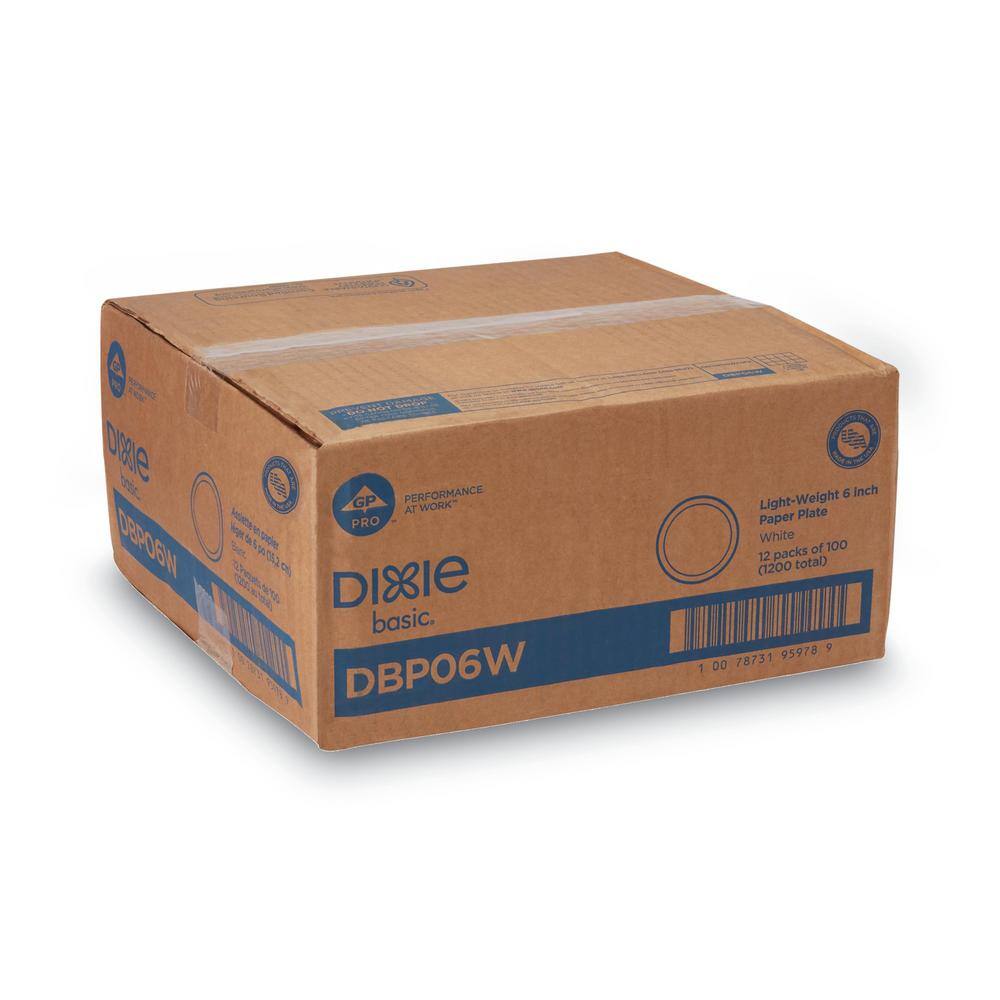 DIXIE Clay Coated 6 in. White Disposable Paper Plates (1200 Per Case)