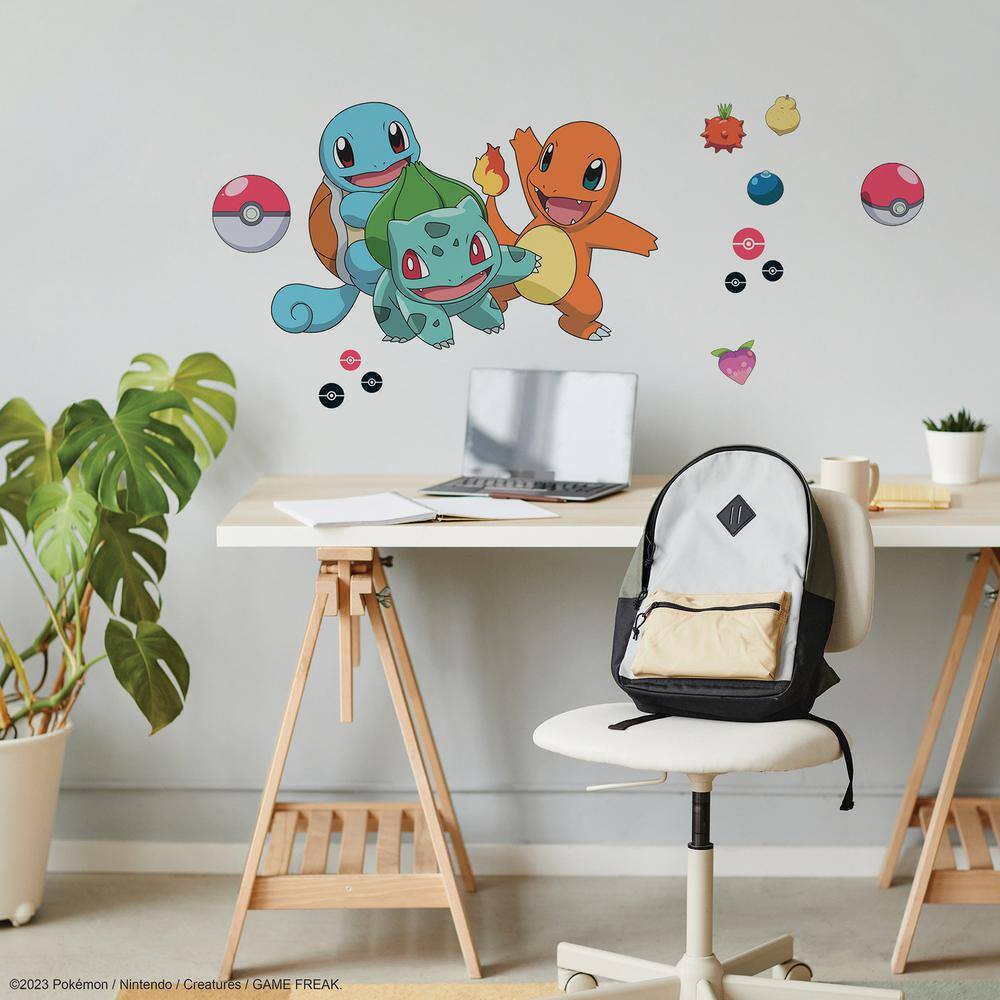 RoomMates Multi-colored Pokemon Squirtle Charmanader and Bulbasaur Giant Wall Decals