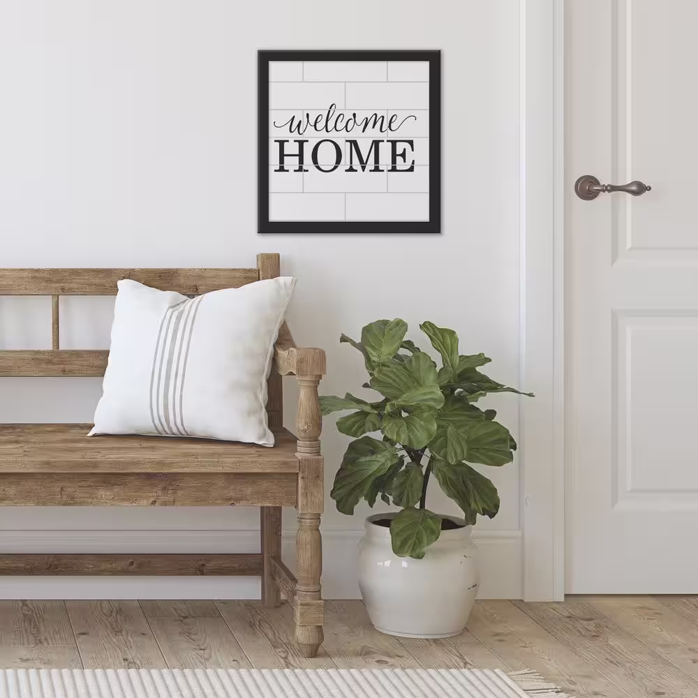 RoomMates Black and White Welcome Home Tile and Type Framed Wall Art