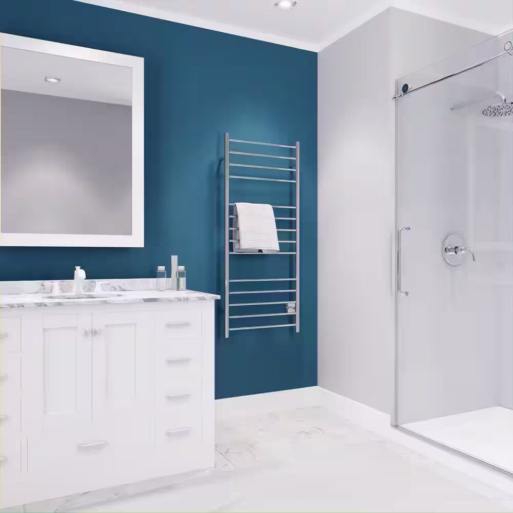 ANZZI Elgon 14-Bar Electric Wall Mounted Towel Warmer Rack in Polished Chrome Finish