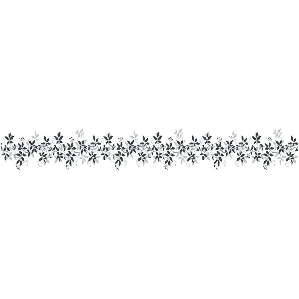Crearreda 78.8 in. x 11.9 in. Grey Climbing Plant Border Decal