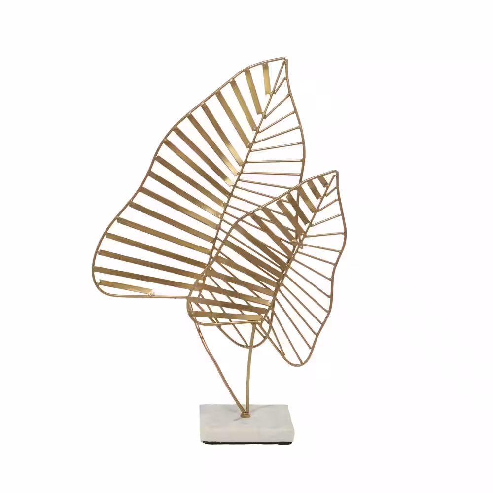 Litton Lane Gold Metal Leaf Sculpture