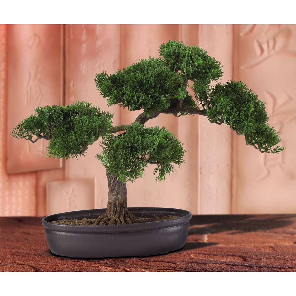 Nearly Natural 16 in. Artificial Cedar Bonsai Silk Plant
