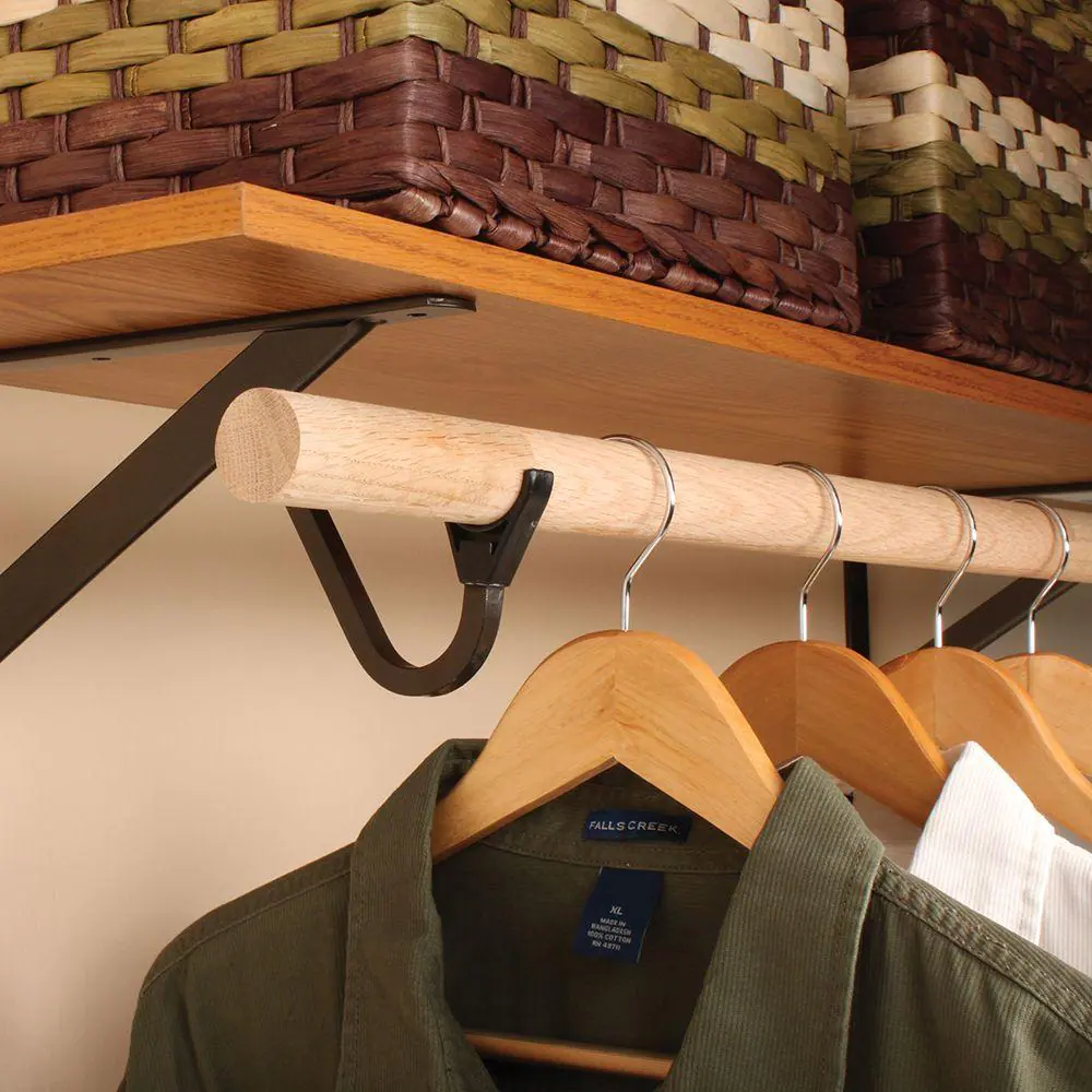 Everbilt 96 in. W Natural Oak Heavy-Duty Wood Stainable Closet Rods