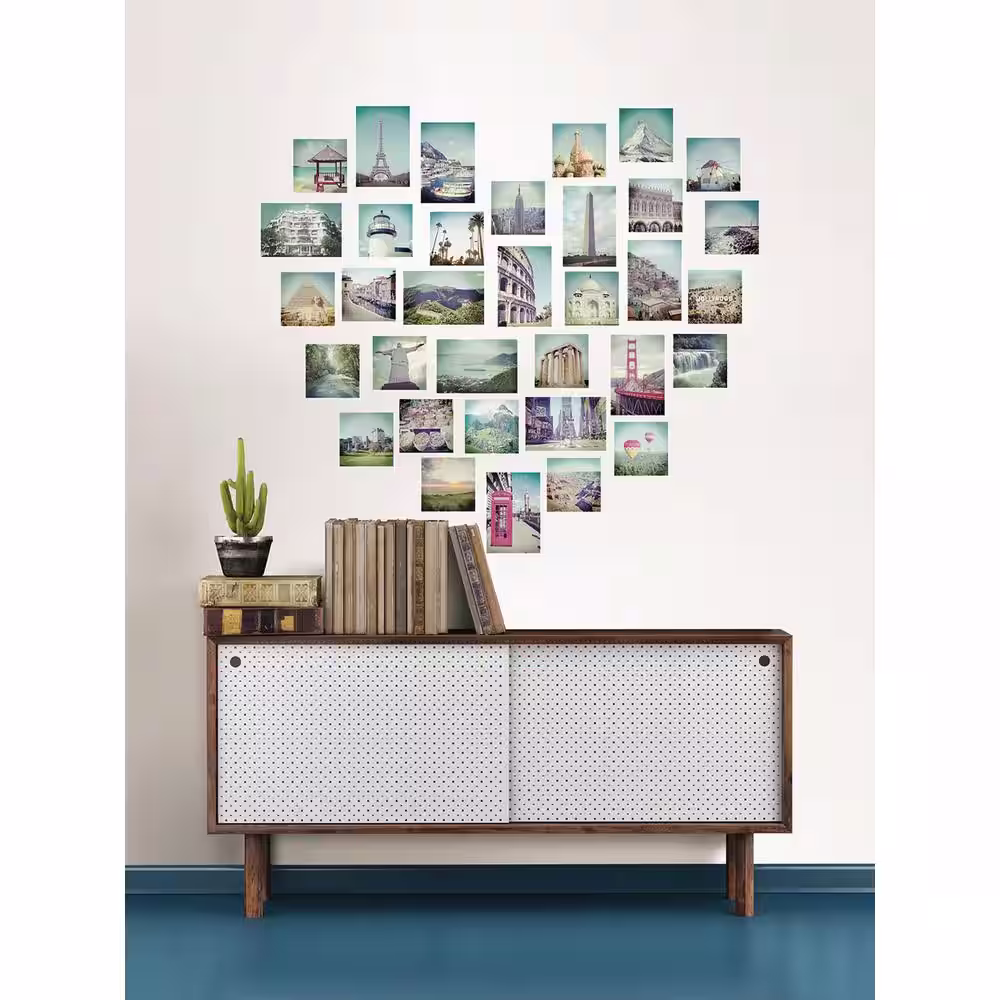 WallPops 34.5 in. x 39 in. Multi-Color Love 2 Travel Wall Decal