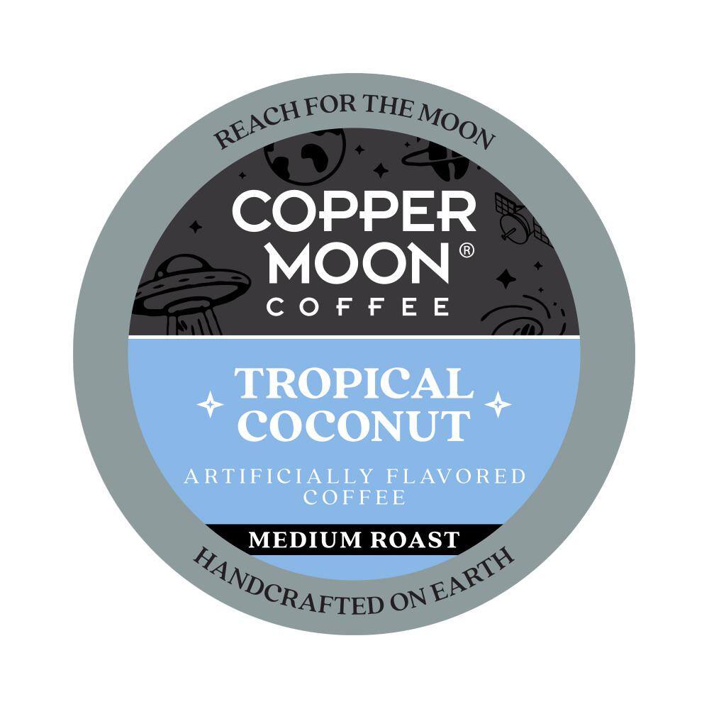 COPPER MOON Single Serve Coffee Pods for Keurig K-Cup Brewers, Medium Roast, Tropical Coconut Blend (72-Pack)