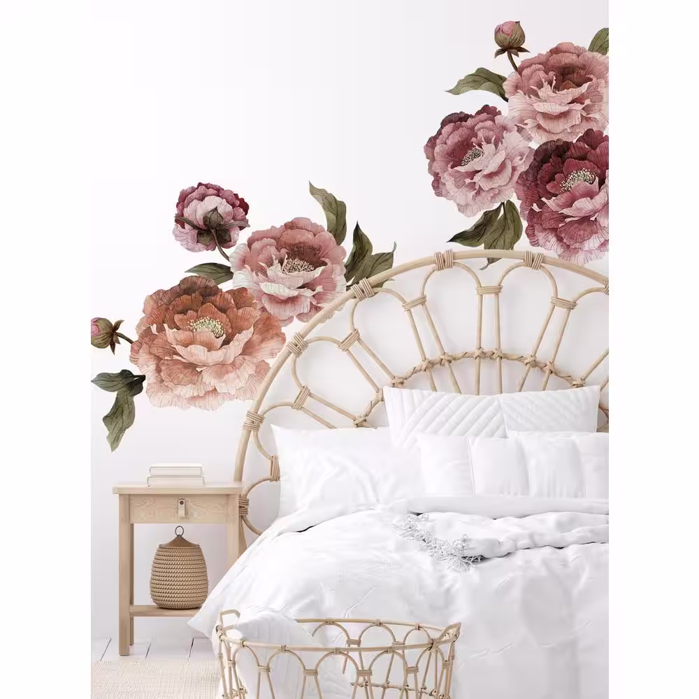 Unbranded Bloom Flower Dark Vinyl Wall Stickers